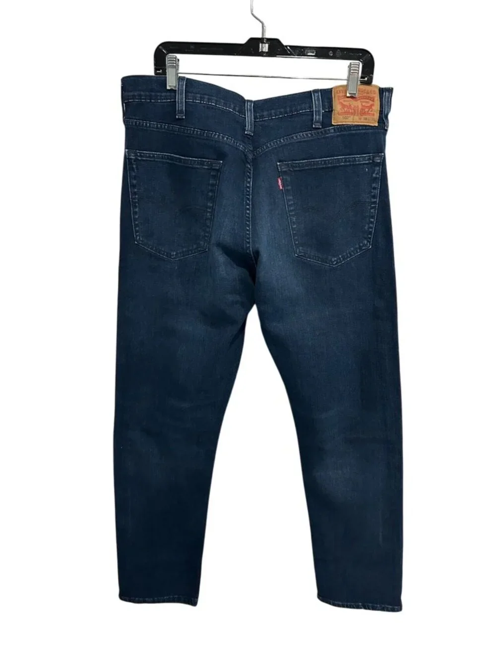 Levis 502 38x32 Mens Taper Fit Jeans Dark Wash Stretch Denim Retro Timeless Styl